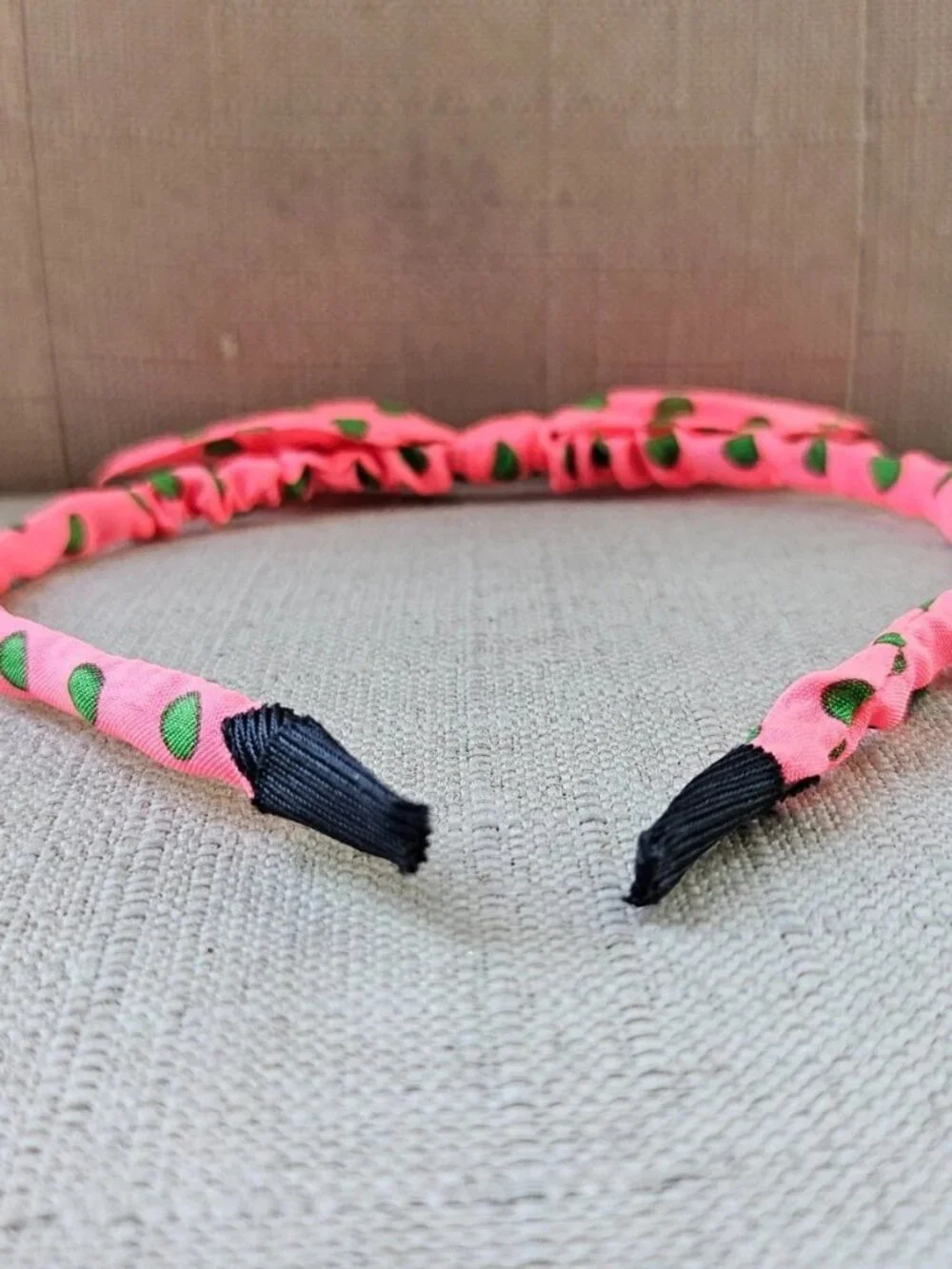 Pink Hairband Green Polka Dots Hair Accessories Hair Band Bunny Ear Shape